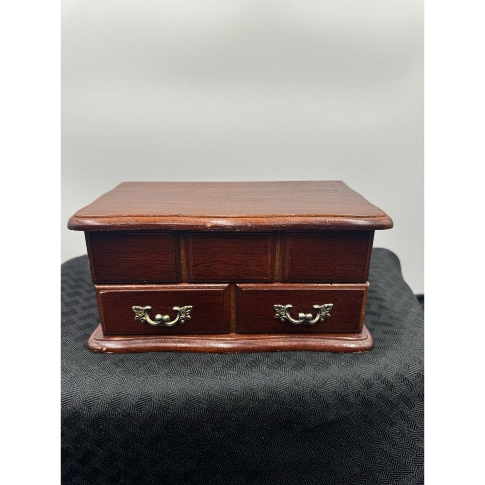 Small Vintage Wooden Jewelry Box